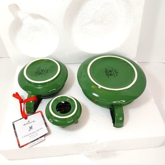 Hallmark Stackable Christmas Tree Mug Set w/Orig. Styrofoam but No Box - Picture 9 of 9